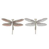Decoris Clip-On Dragonfly Set of 2 Pieces with Glitter and Pearls - 2 Assorted Colours,